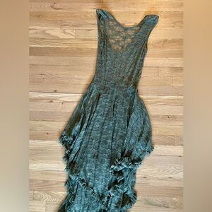 Free people hi-low lace dress in olive. Worn once!